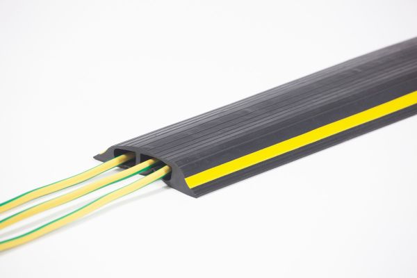 Protège-câble 2 Passages- Jaune et Noir - 5m  (107x 18x 20mm) - Chaque passage de13mm