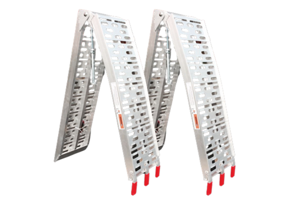 Paire de Rampes de chargement avec double barre de support et pieds de support en Action