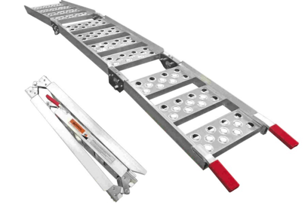 Trifold aluminium motorbike ramp 