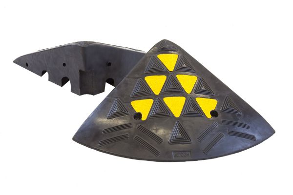 Pair of rubber kerb ramp end caps 150mm 