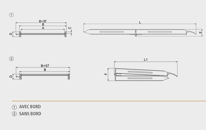 Rampe de chargement en aluminium sans bords