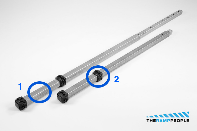 Modular Wheelchair Ramp System Stanchions fitted with Plastic Caps